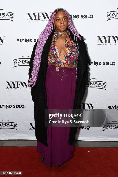 Guest attends the Flying Solo NYFW February 2022 Afterparty on February 13, 2022 in New York City.