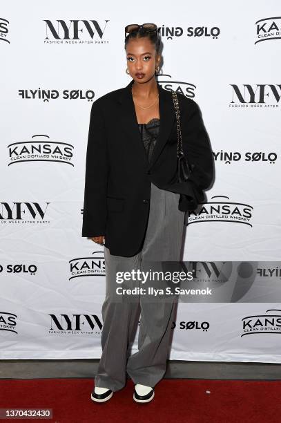 Guest attends the Flying Solo NYFW February 2022 Afterparty on February 13, 2022 in New York City.