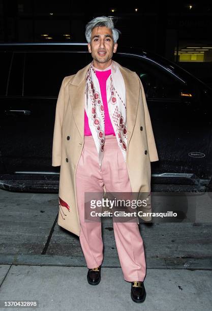 Tan France is seen arriving to the Altuzarra Fashion Show during New York Fashion Week on February 13, 2022 in New York City.