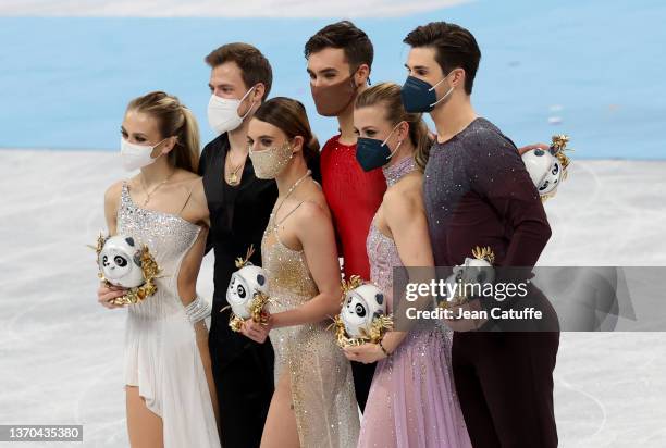 Gold medalists Gabriella Papadakis and Guillaume Cizeron of France , Silver medalists Victoria Sinitsina and Nikita Katsalapov of Russia , Bronze...