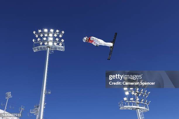 Danielle Scott of Team Australia performs a trick during the Women's Freestyle Skiing Aerials Qualification on Day 10 of the Beijing 2022 Winter...