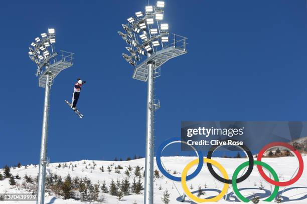 Ashley Caldwell of Team United States performs a trick during the Women's Freestyle Skiing Aerials Qualification on Day 10 of the Beijing 2022 Winter...