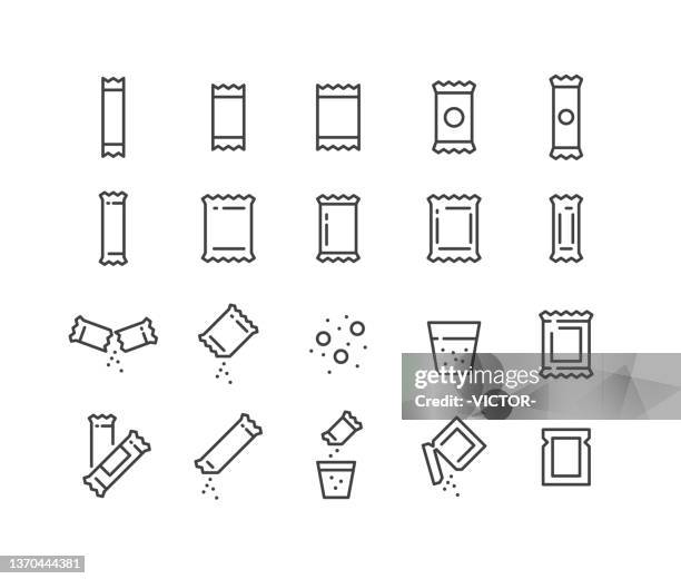 sachet icons - classic line serie - minced stock-grafiken, -clipart, -cartoons und -symbole