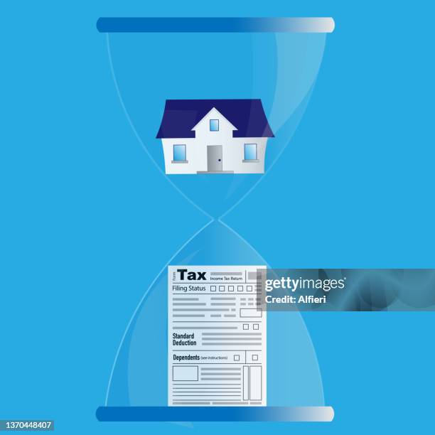 house and taxes - tax season stock illustrations