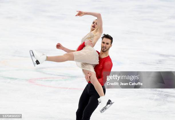 Gabriella Papadakis and Guillaume Cizeron of Team France skate during the Ice Dance Free Dance on day ten of the Beijing 2022 Winter Olympic Games at...