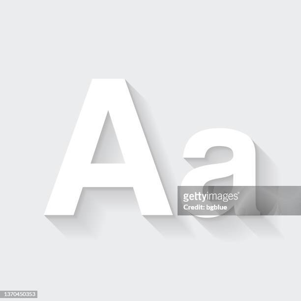 buchstabe a - groß- und kleinbuchstaben. icon mit langem schatten auf leerem hintergrund - flat design - buchstabe a stock-grafiken, -clipart, -cartoons und -symbole