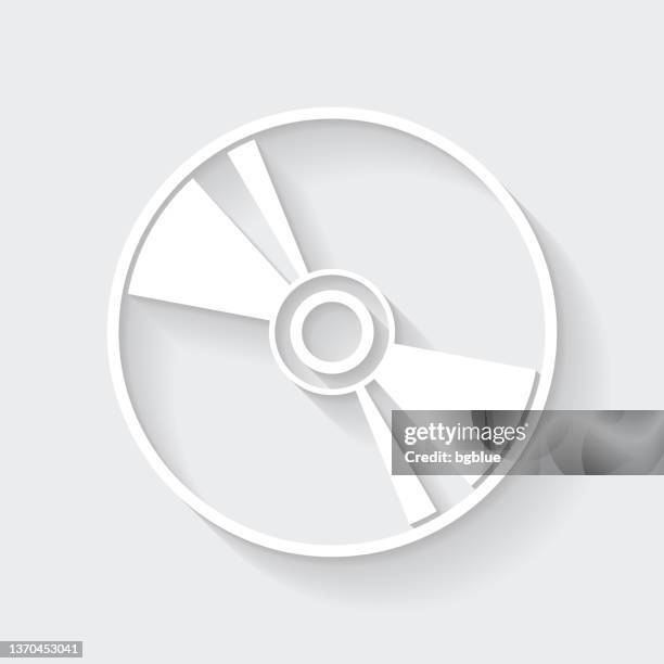 cd or dvd. icon with long shadow on blank background - flat design - disk stock illustrations