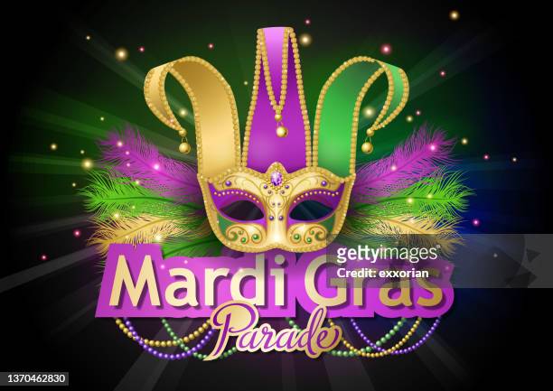 mardi gras parade - new orleans mardi gras stock illustrations
