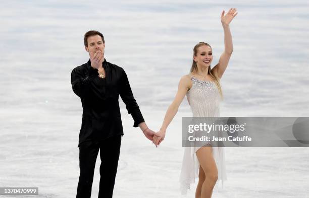 Victoria Sinitsina and Nikita Katsalapov of Russia skate during the Ice Dance Free Dance on day ten of the Beijing 2022 Winter Olympic Games at...