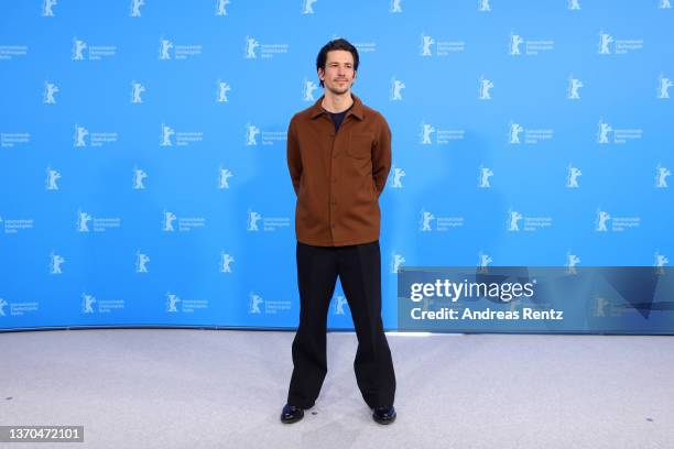 Director Michael Koch poses at the "Drii Winter" photocall during the 72nd Berlinale International Film Festival Berlin at Grand Hyatt Hotel on...