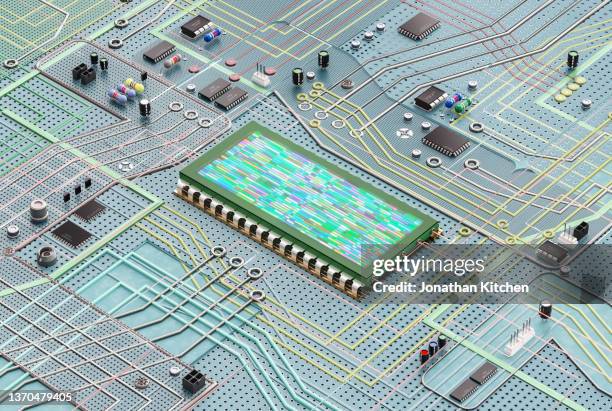 artificial intelligence circuit board 1 - placa mãe - fotografias e filmes do acervo