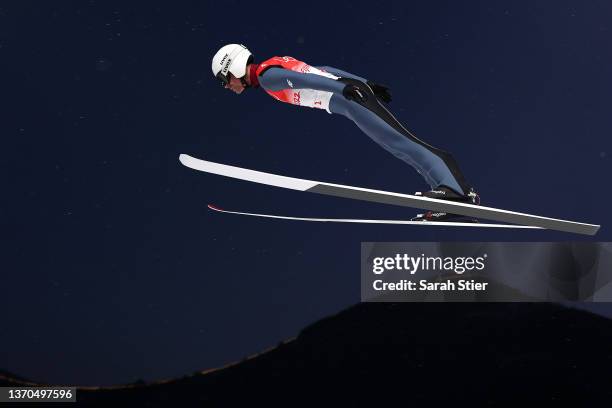 Piotr Zyla of Team Poland competes during Men's Ski jumping Trial Round For Competition on Day 10 of Beijing 2022 Winter Olympics at National Ski...