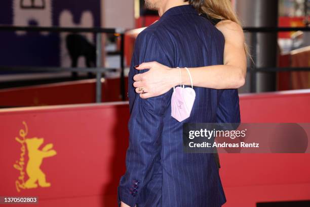 Stella Stangenberg and Director Michael Koch attend the "Drii Winter" premiere during the 72nd Berlinale International Film Festival Berlin at...