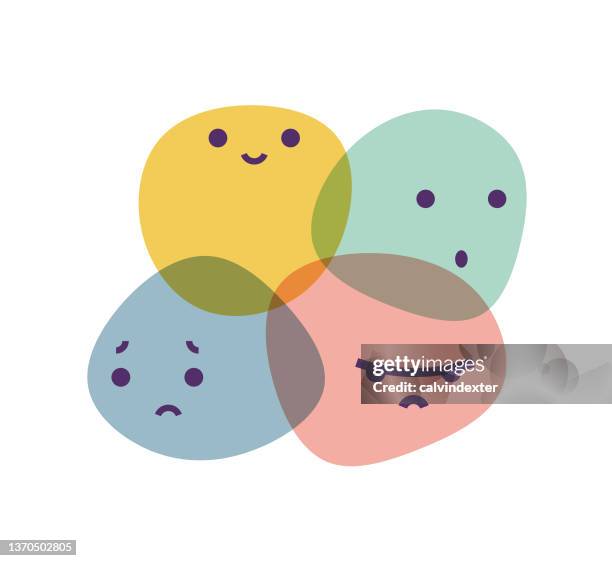 ilustrações de stock, clip art, desenhos animados e ícones de human emotions pastel colors - emoções