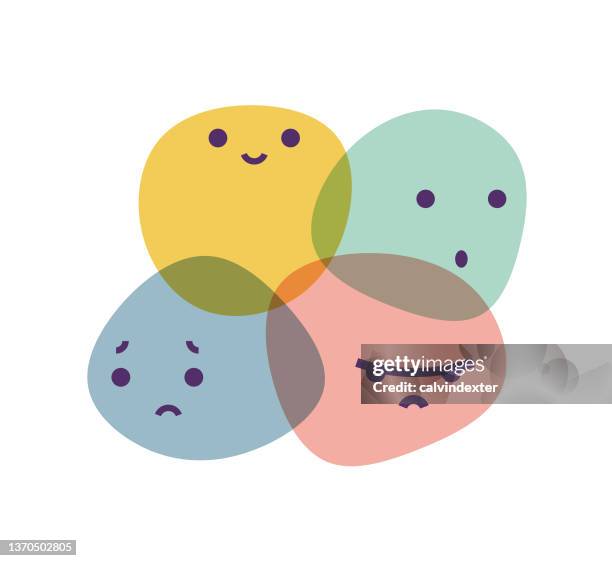 human emotions pastel colors - anger concept stock illustrations