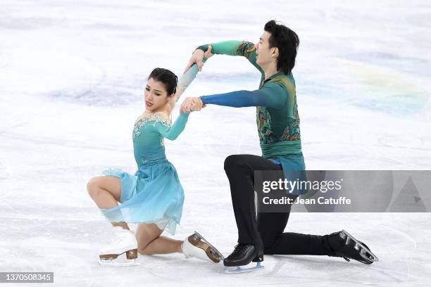 Shiyue Wang and Xinyu Liu of China skate during the Ice Dance Free Dance on day 10 of the Beijing 2022 Winter Olympic Games at Capital Indoor Stadium...