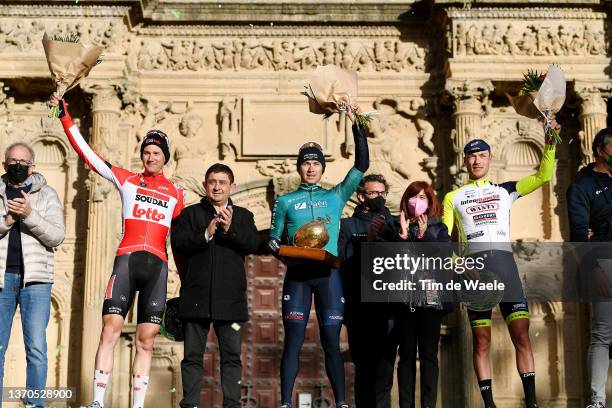 Tim Wellens of Belgium and Team Lotto Soudal on second place, stage winner Alexey Lutsenko of Kazahkstan and Team Astana – Qazaqstan and Loic Vliegen...