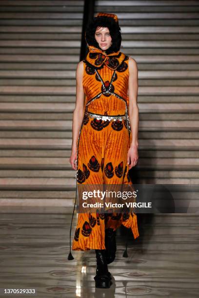 Model walks the runway during the Altuzarra Ready to Wear Fall/Winter 2022-2023 fashion show as part of the New York Fashion Week on February 13,...