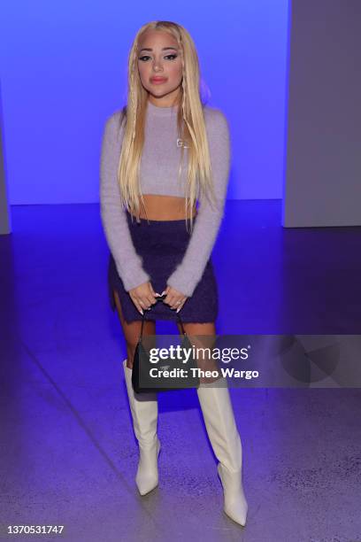 Gabi DeMartino attends the Private Policy fashion show during New York Fashion Week: The Shows at Spring Studios on February 14, 2022 in New York...