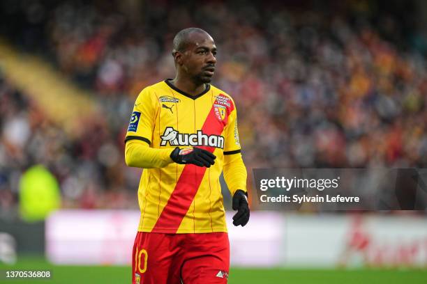 Gael Kakuta of RC Lens during the Ligue 1 Uber Eats match between Lens and Bordeaux at Stade Bollaert-Delelis on February 13, 2022 in Lens, France.