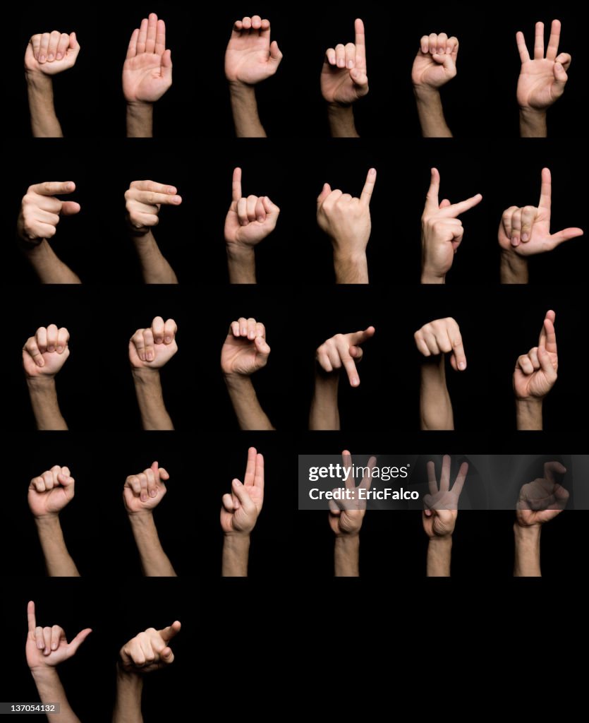 Hand sign language alphabet