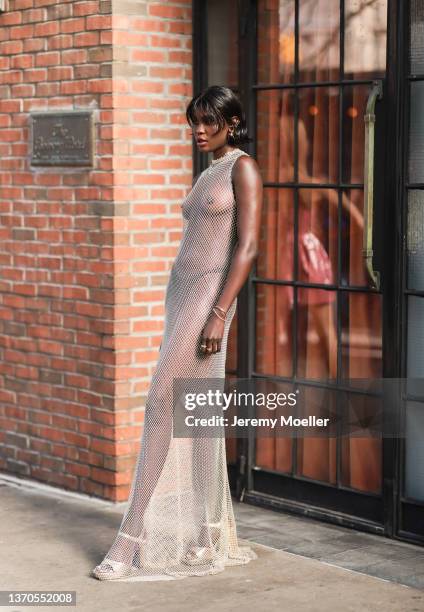 Amy Julliette Lefevre is seen outside Bronx and Banco during New York Fashion We on February 11, 2022 in New York City.