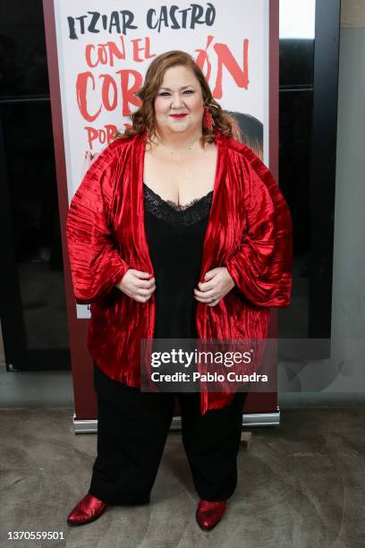 Actress Itziar Castro atttends the 'Con El Corazon Por Delante' show at Sala Equis on February 14, 2022 in Madrid, Spain.