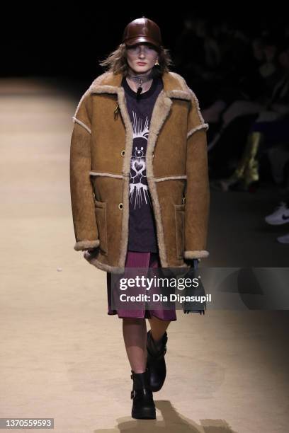 Model walks the runway for Coach during New York Fashion Week on February 14, 2022 in New York City.