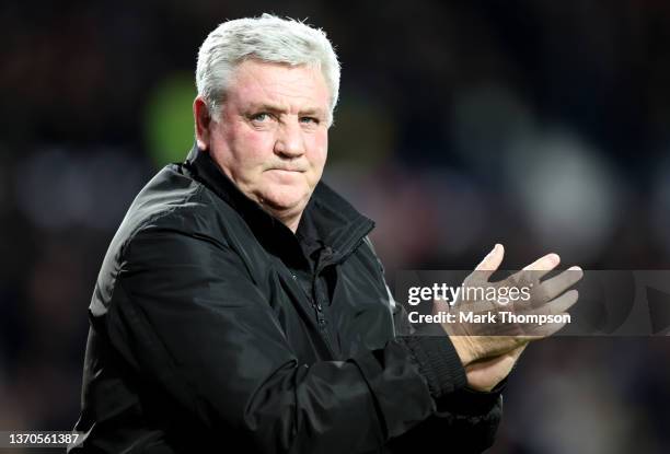 West Brom manager Steve Bruce during the Sky Bet Championship match between West Bromwich Albion and Blackburn Rovers at The Hawthorns on February...