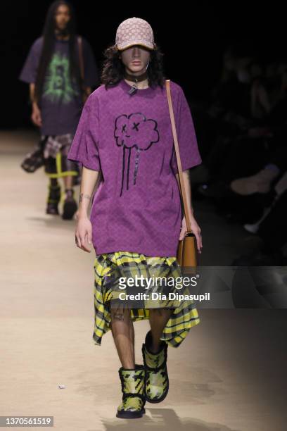 Model walks the runway for Coach during New York Fashion Week on February 14, 2022 in New York City.