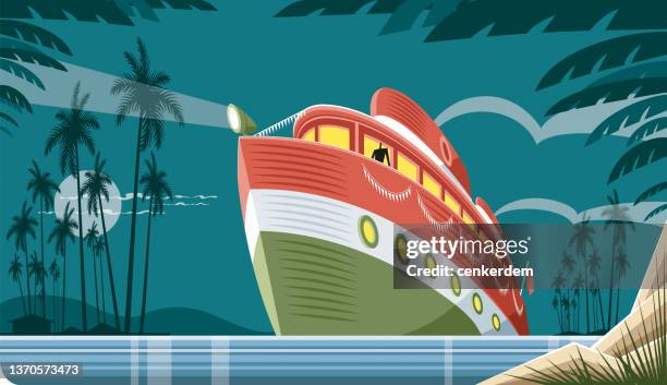 passenger ship - ferry stock illustrations