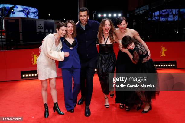 Actress Aude Mathieu, actress Marie-Claude Guérin, actor Samir Guesmi, actress Anne Ratte Polle, actress Laure Giappiconi and actress Larissa...