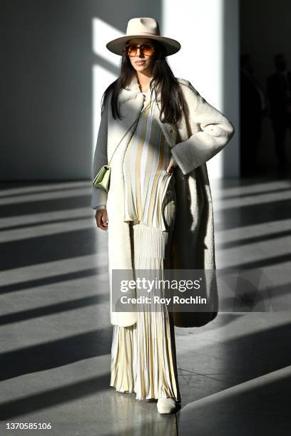 Babba Rivera attends the Bevza fashion show during New York Fashion Week: The Shows at Spring Studios on February 14, 2022 in New York City.