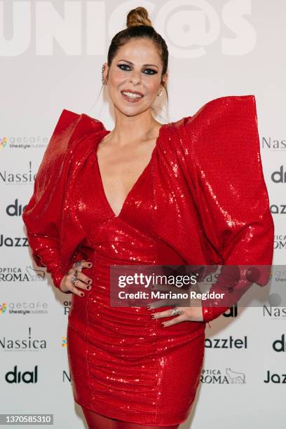 Spanish singer Pastora Soler attends the 'Dial Unicas' charity concert photocall on February 14, 2022 in Madrid, Spain.