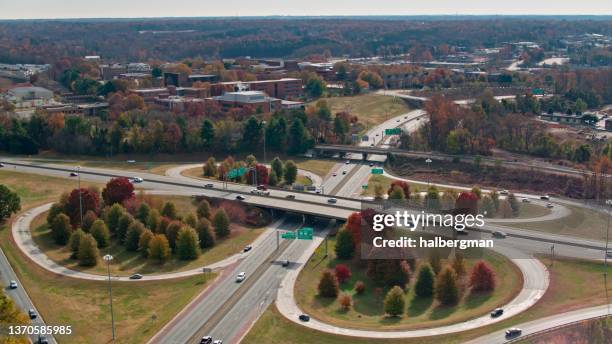 aerial view of interchange in winston-salem, north carolina - winston salem 個照片及圖片檔