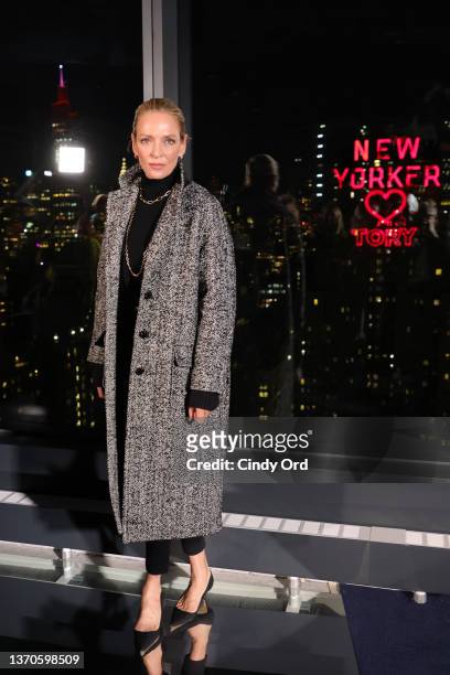 Uma Thurman attends Tory Burch Fall/Winter 2022 New York Fashion Week on February 14, 2022 in New York City.