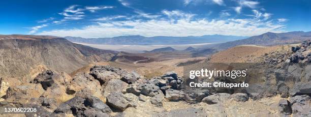 father crowley overlook at death valley nationa park - road light trail stock pictures, royalty-free photos & images