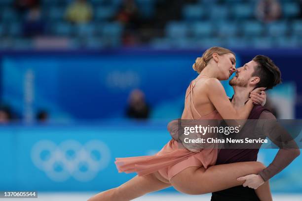 Alexandra Stepanova and Ivan Bukin of Team ROC compete during the Ice Dance Free Dance on day ten of the Beijing 2022 Winter Olympic Games at Capital...