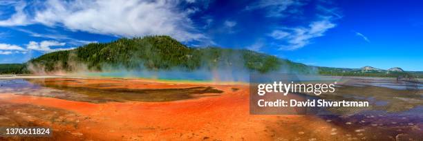 grand prismatic spring, midway geyser, yellowstone national park - thermal pool stock pictures, royalty-free photos & images