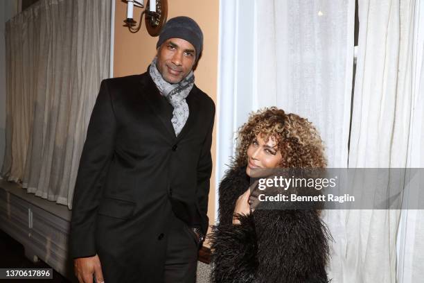 Boris Kodjoe and Nicole Ari Parker attend the LaQuan Smith Fall/Winter 2022 show during New York Fashion Week on February 14, 2022 in New York City.