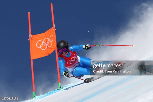 Sofia Goggia of Team Italy skis during the Women's Downhill on day 11 of the Beijing 2022 Winter Olympic Games at National Alpine Ski Centre on...