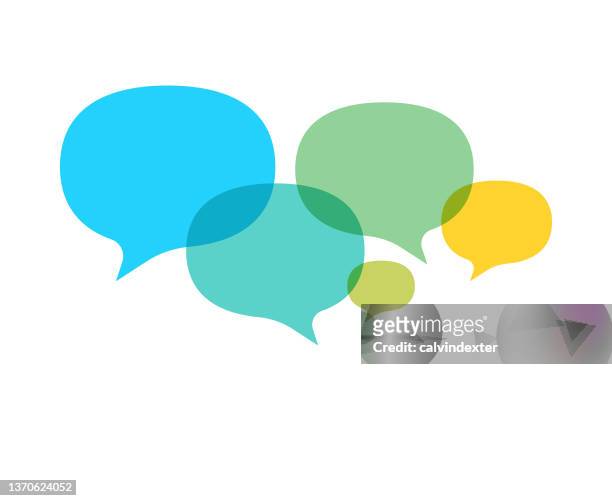 speech bubbles - discussion stock illustrations