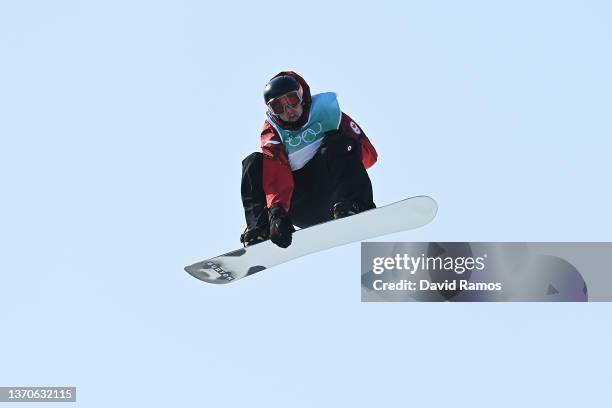 Mark McMorris of Team Canada performs a trick during the Men's Snowboard Big Air final on Day 11 of the Beijing Winter Olympics at Big Air Shougang...