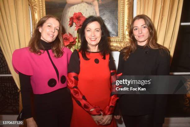 Amandine Cornette de Saint Cyr, Sylvana Lorenz and Apolline Cornette de Saint Cyr attend St Valentin and Chinese Tiger New Year Dinner Party at Hotel...