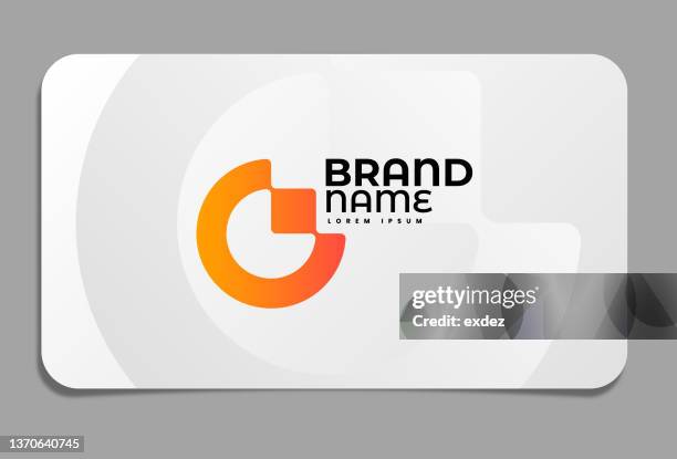 g letter logo branding on business card - g logo stock illustrations