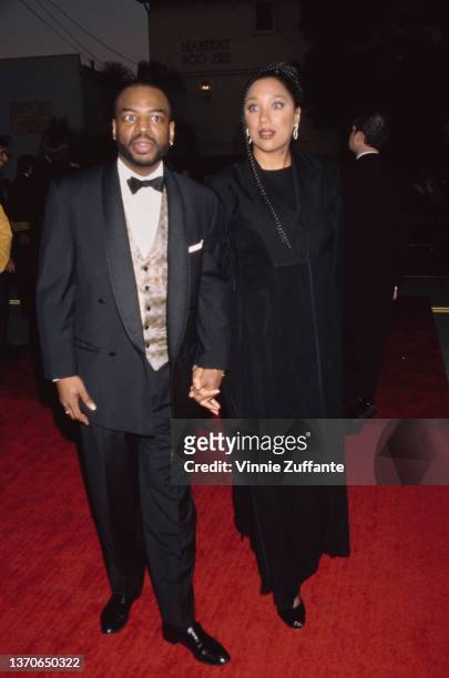 American actor LeVar Burton and his wife, American make-up artist Stephanie Cozart attend the 3rd Screen Actors Guild Awards, held at the Shrine...
