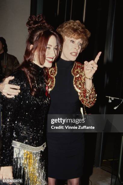 American singer-songwriter Erin Hamilton and her mother, American comedian and actress Carol Burnett attend the 50th Golden Globe Awards, held at the...