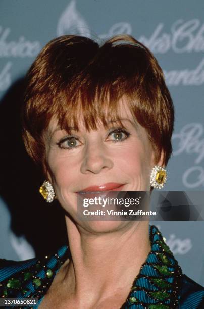 American comedian and actress Carol Burnett in the press room of the 17th Annual People's Choice Awards, held at Universal Studios Hollywood in Los...