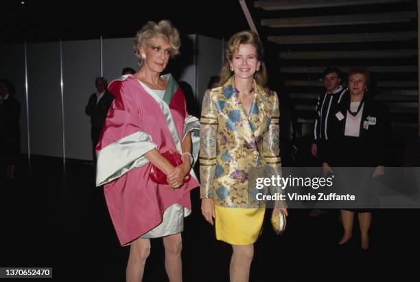 Canadian-American socialite Pat Buckley and American socialite Blaine Trump attend the Princess Grace Foundation USA and The American Friends of the...