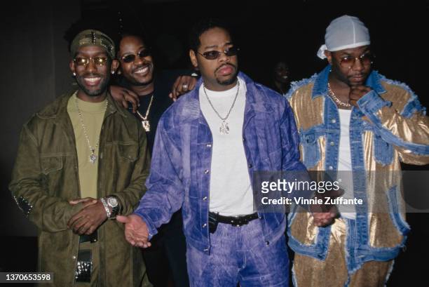 American R&B group Boyz II Men attend the 26th Annual Clive Davis Pre-Grammy Party, held at the Beverly Hills Hotel in Beverly Hills, California,...